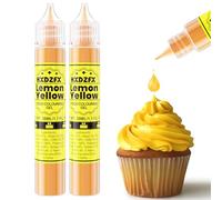 Lemon Yellow Food Colouring Gel - Concentrated Gel Food Colour for Baking, Cake Decorating, Candy, Macaron, Icing and Cooking - Neon Food Dye for Slime Making and DIY Crafts - 30ml×2 Bottles