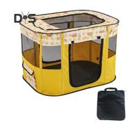 (lemon yellow, S) Pet Playpen Collapsible Dog Playpen Portable Exercise Kennel Tent Dog Crate Cage Pet Enclosure Fence for Dog Cat Rabbit