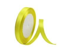 Lemon Yellow Satin Ribbon 10mm, 23 Meters Yellow Fabric Ribbons Double Sided Silk Ribbons for Gift Wrapping, Crafting, Hair Bows, Balloons, Sewing, Wreaths, Cakes, Wedding Party, Christmas Decoration