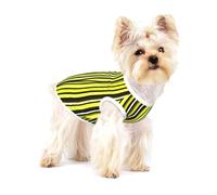 Lemon Zest Yellow Stripes Pattern Dogs T-Shirt Printed Soft Breathable Dog Shirts For Small Pet Cotton Sleeveless Vest