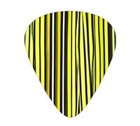 Lemon Zest Yellow Stripes Pattern Print 12 Pcs Guitar Picks Fit Lovers 3 Different Thickness 0.46 0.71 0.96mm