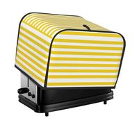 Lemon Zest Yellow Stripes Pattern Print 4-Slice Toaster Cover Dustproof Waterproof Kitchen Appliance Protector Decor