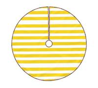 Lemon Zest Yellow Stripes Pattern Print Christmas Tree Skirt Festive Decoration For The Perfect Holiday Ambience