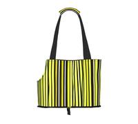 Lemon Zest Yellow Stripes Pattern print Puppy Carrier Dog Walking Bags Pets Dogs Carrier Bags for small Dogs and Cat and Rabbit