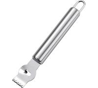 Lemon Zester Peeler, Citrus Zester with Knife, Professional Lemon Zester with Knife, Stainless Steel Lemon Slice for Gin Cocktails, Lime Oranges, Kitchen Tool, 6.5 Inch, Silver