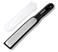 Lemon Zester, Raniaco Grater Zester for Kitchen Ginger Garlic Nutmeg Citrus Garlic Orange Chocolate Vegetables Fruits, Razor-Sharp Stainless Steel Blade + Protective Cover (Black)