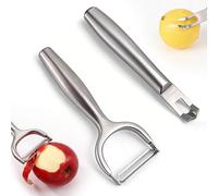 Lemon Zester & Vegetable Peeler Set, Stainless Steel Fruit Kitchen Peeler Grater Tool Practical Handheld Zester for Bar Cocktail Garnishes Culinary Citrus Food Peel Kitchen Use Easy