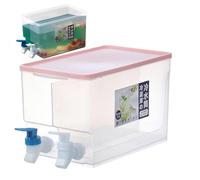 Lemonade Dispenser, Juice Containers with Lids - 5.2L Lemonade Bottle | Leakproof Tea Pitcher, Reusable Double Taps Water Tank for Refrigerator