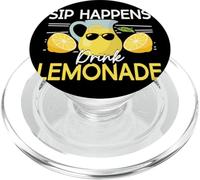 Lemonade Pun & Lemon Juice, Sip Happens Drink Lemonade PopSockets PopGrip for MagSafe