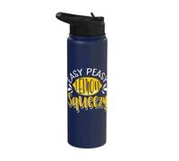 Lemonade Quote Easy Peasy Lemon Squeezy Summer Citrus Fruit Stainless Steel Insulated Water Bottle