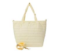lemonbella Large The Rebecca Puffer Tote Bag Nylon Stylish Quilted Carryall with Striped Crossbody Strap - Perfect for Everyday, Work, Gym, and Travel - Spacious & Lightweight, Yellow