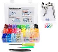 Lemonfilter 400 Sets Snap Fasteners Kit, Snap Pliers+20 Colors T5 Plastic Snap Buttons, Fasteners Poppers Press DIY Studs Tools with 2 Storage Boxes, Snap Set for Sewing,Clothing and Crafting
