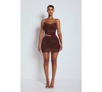 LEMONLUNAR Women's The Ari Sheer Dress Brown | Size: Small LEMONLUNAR Brown S