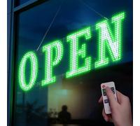 LemonNova Open Sign for Business Super Bright LED Flashing Open Signs 40x10 Inch Large Light Up Open Sign with Remote Control, Hanging Installation for Storefront Window Door (Flash Green& White)