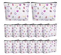 LemonRoad 12 Pack K-pop Theme Party Gift Bag Bulk Makeup Cosmetic Zipper Bags Popular Singer Party Favors Gift Goodie Bags for Purple Wedding Birthday Gifts Decoration Friendship Fans Favor
