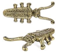 LemonRoad 2 Pcs Boot Jack Cast Iron Beetle Boot Remover Puller Cricket Shoe Remover Helper for Cowboy Work Outdoor Footwear, Antique Gold, 9.5 x 4.75 x 2.75 inches
