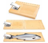LemonRoad 2 Pcs Fish Cleaning Board with Clamp Foldable Fish Fillet Board Extra Large 24 Inches with Grippy Surface and Non-slip Bottoms Fishing Portable Measuring Table for Fishing Man Woman