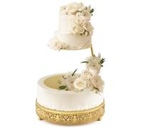 LemonRoad 2 Piece Gold Floating Cake Stand Spacer Separator, 8" 10" 12" Tiered Wedding Cake Stand Round Dessert Display for Birthday Centerpiece Anniversary Party Dessert Table Display Decoration