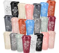 LemonRoad 22 Pcs Vet Tech Week Gifts Thank You Cup Tumbler with Lids Employee Appreciation Gifts 16 oz Reusable Inspirational Plastic Travel Mug for Pharmacy Week Medical Assistant Nurse(Morandi)