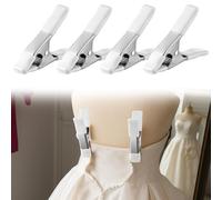 LemonRoad 4 Pack Dress Clips Clothing Clamps for Fitting Bridal Seamstress Mannequin Heavy Duty Fixed Clamp Wedding Photographer Fashion Designers Dress Makers Salespeople (4.17 Inch)