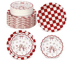 LemonRoad 48 Pcs That's Amore Plates Bridal Shower Decoration Paper Plates | Thats Amore Party Decorations Women Wedding Bachelorette Engagement Party Disposable Plates Tableware Set Supplies