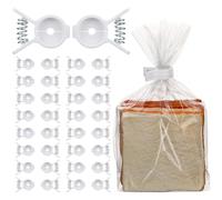 LemonRoad 50 Pcs Plastic Bread Bagel Chips Clips Squeeze Bread Bag Clips Reusable Bag Holder for Food Storage Organization Keep Food Fresh Kitchen and Home