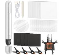 LemonRoad 52pcs Trade Card Flattening Kit Sports Card Cleaning Care Tool Kit Include 2 Clear 6'' Acrylic Sheets 8 Plastic Clamps 5 Pads 1 Bone Folder 1 Thermal Pen 10 PC Sheets 25 Heat Resistant Paper