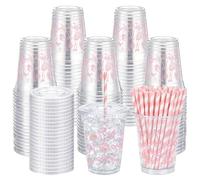 LemonRoad 60 Sets 16 oz Bachelorette Cups Last Toast on the Coast for Bachelorette Ocean Seashell Cups with Lids Straws for Bridal Shower Wedding Party Drinkware Summer Beach Party Decor Supplies
