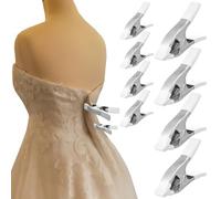 LemonRoad 8 Pack Dress Clips Clothing Clamps for Fitting Bridal Seamstress Mannequin Heavy Duty Fixed Clamp Wedding Photographer Fashion Designers Dress Makers Salespeople (1.97'',4.17'')