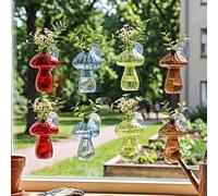 LemonRoad 8 Pcs Window Propagation Stations with Suction Cups Mushroom Vases Plant Propagation Buddy Wall Hanging Planter Vases Hydroponic Bud Vase for Hydroponic Plan Terrarium Gifts