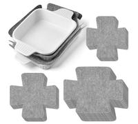 LemonRoad Set of 16 Bakeware Scratch Protectors Pot Pan Dish Divider Protector Pad for Stacking 3 Size Padded Pot Pan Cookware Protector Extra Thick Felt Prevent Chip Crack When Stacking(Gray)