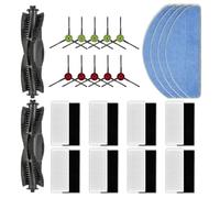LemonRunRun (24 Pack) G8000 MAX Replacement Parts Compatible with Tikom G8000 MAX Robot Vacuum Cleaner, 2 Roller Brushes, 10 Side Brushes, 8 HEPA Filters, 4 Mop Pads, Accessories Kit