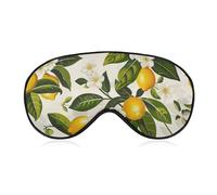 Lemons and Flowers Sleep Mask for Women Men, Soft Eye Mask with Adjustable Strap for Sleeping, Light Blocking Travel Blindfold for Nap Comfortable Eye Cover for Home Office