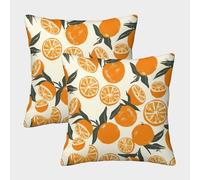 Lemons And Oranges Cushion Cover 2 Pack Soft Decorative Machine Washable Pillowcases Square Cushions with Invisible Zipper Cushion Covers for Sofa Car Bed Outdoor Decor Throw Pillow Case 45x45cm