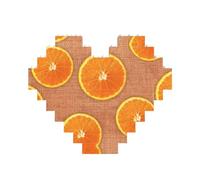 Lemons And Oranges Print Building Brick Block Puzzle Heart Shaped,Christmas Valentines Birthday Anniversary Presents