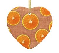 Lemons And Oranges Print Christmas Tree Ceramic Hanging,Santa Christmas Tree Decorations Xmas Hanging Ornaments