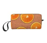 Lemons and Oranges Print Portable Cosmetic Pouch, Travel Storage Case, Zippered Organizer Bag for Quick Access