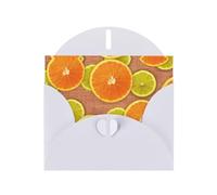 Lemons And Oranges Printing Horizontal Love Buckle Pearl Paper Holiday Greeting Card With Envelopes For Friends, Family