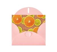 Lemons And Oranges Printing Horizontal Love Buckle Pearl Paper Holiday Greeting Card With Envelopes For Friends, Family