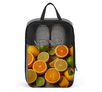 Lemons And Oranges Shoe Bags Foldable Breathable Portable Shoe Puches Organizer Stylish Expandable Packing Travel Shoes Bags for Sneakers Gym Luggage Closet