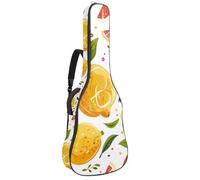 Lemons and Sliced Fruits Summer Pattern Padded Guitar Bag, Protective Acoustic Guitar Cover Gig Bag for Electric Bass Classical Guitar
