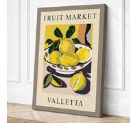 Lemons at Valletta Market Canvas Wall Art Print 30x20 Inch