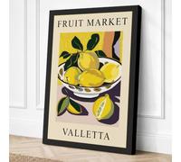 Lemons at Valletta Market Canvas Wall Art Print 30x20 Inch
