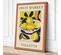 Lemons at Valletta Market Canvas Wall Art Print 36x24 Inch
