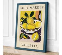 Lemons at Valletta Market Canvas Wall Art Print 36x24 Inch