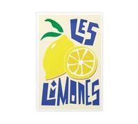 Lemons Graphic Illustration, Modern Citrus Fruit Wall Art Print Canvas Poster Wall Art Decor Print Picture Paintings for Living Room Bedroom Decoration 12x18inch(30x45cm)