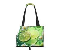 Lemons in the water Printed pet shoulder bag for going out - small dog and cat dual-purpose shoulder bag