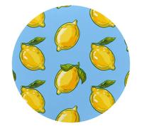 Lemons Yellow Fruits Summer Background Small Round Mouse Pad, Anti-Slip Rubber Computer Mousepad for Office Home Gaming Laptop, 10 x 10 Inch