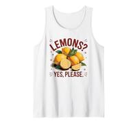 Lemons Yes Please Fruit Citrus Fresh Lover Summer Tank Top