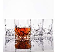LEMONSODA Crystal Cut Old Fashioned Glass Sets - 10oz/12oz Ultra-Clear Premium Lead-Free Rocks Glass Tumbler For Drinking Bourbon, Scotch, Cognac, Cocktails (10oz, Set of 4)